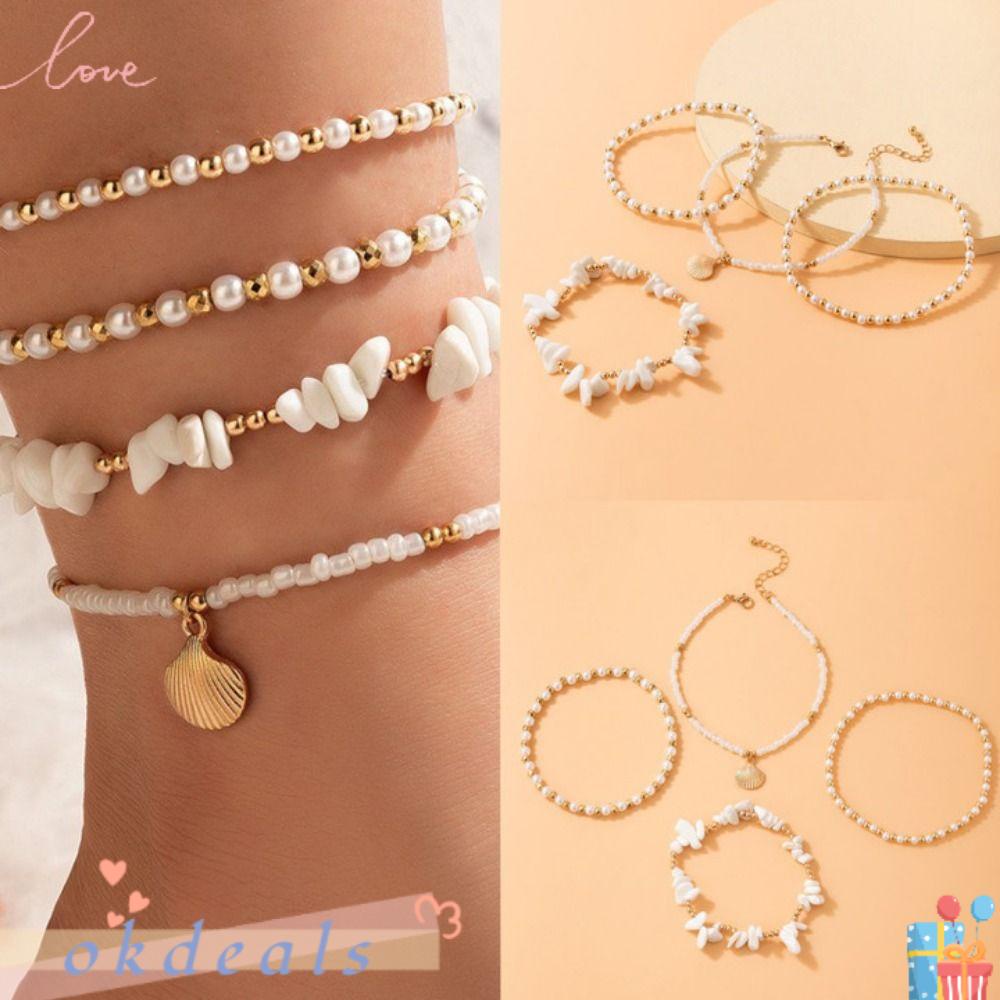 Lắc Chân Nhiều Lớp Đính Đá Phong Cách Bohemia Cho Nữ