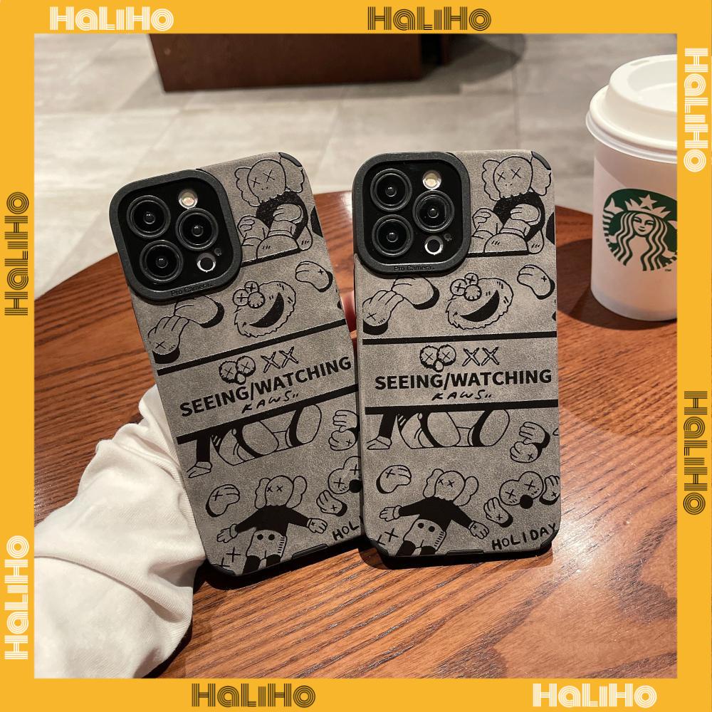 Ốp lưng iPhone 11 Ốp Lưng Da Veneer Màu Xám Vỏ Học Trò Lông Mềm Ốp Chống Sốc Hoạt Hình Cổ Điển Đơn Giản Tương thích với iPhone 14 Pro max 13 Pro max 12 Pro Max XR XS 7Plus 8Plus
