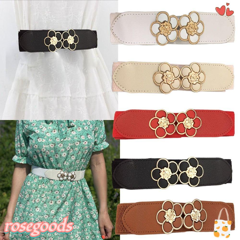 ROSE Thắt Lưng Bản Rộng Họa Tiết Hoa Thời Trang Cho Nữ
