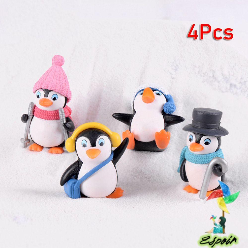 ESPO Bộ 4 Chim Cánh Cụt Dễ Thương Trang Trí Bánh Kem