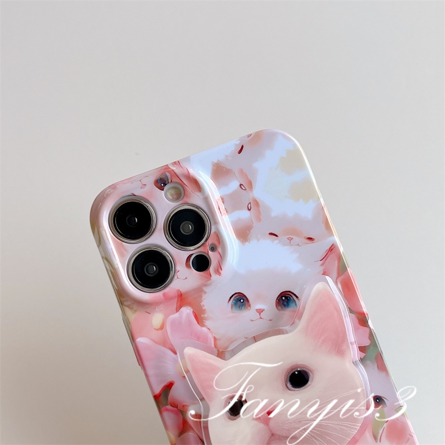 Ốp Điện Thoại TPU Mềm Họa Tiết Hoa Và Mèo Cho IPhone 14 13 12 11 Pro Max X XR Xs Max 8 7 Plus SE
