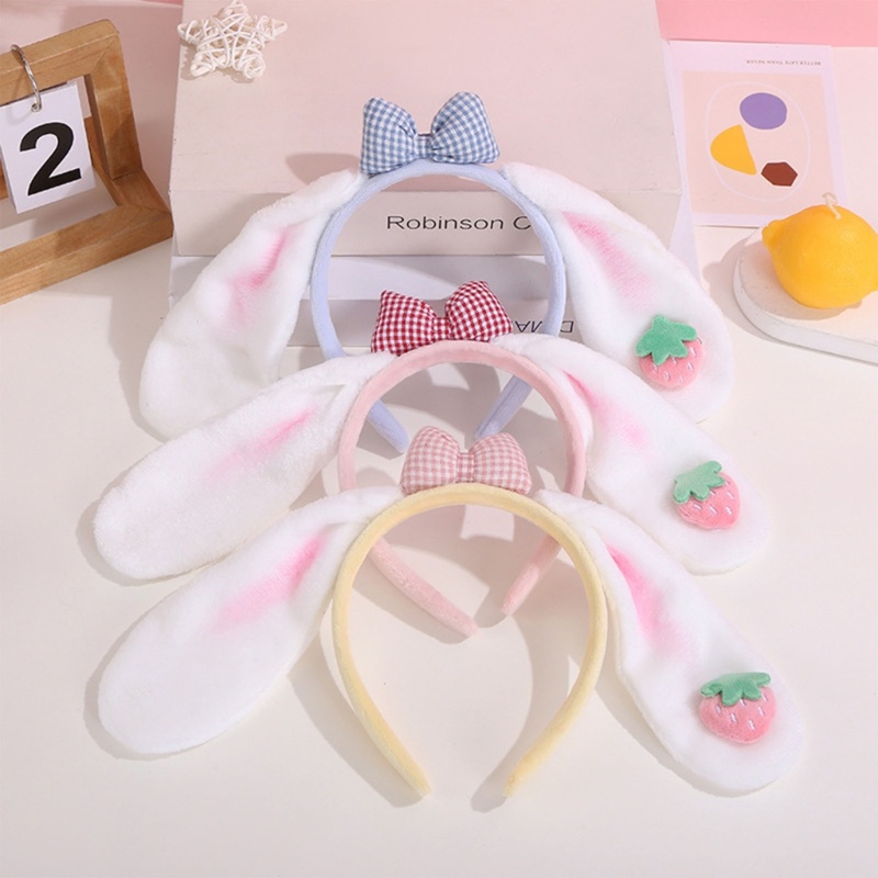 Băng Đô Cài Tóc Trang Trí Nơ Tai Thỏ Tinh Tế Thời Trang Xuân Hè Cho Nữ