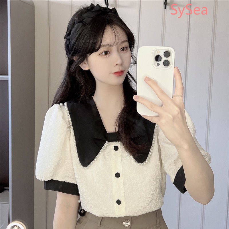Áo Sơ Mi Chiffon Đính Nơ Thời Trang Mùa Hè Cho Nữ