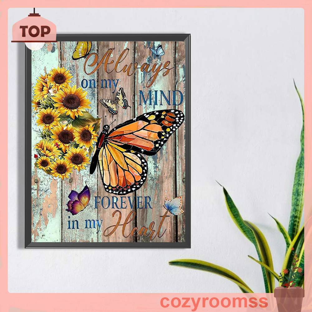 Tranh Đính Đá Kim Cương Toàn Bộ 5D DIY Hình Vẽ Bướm