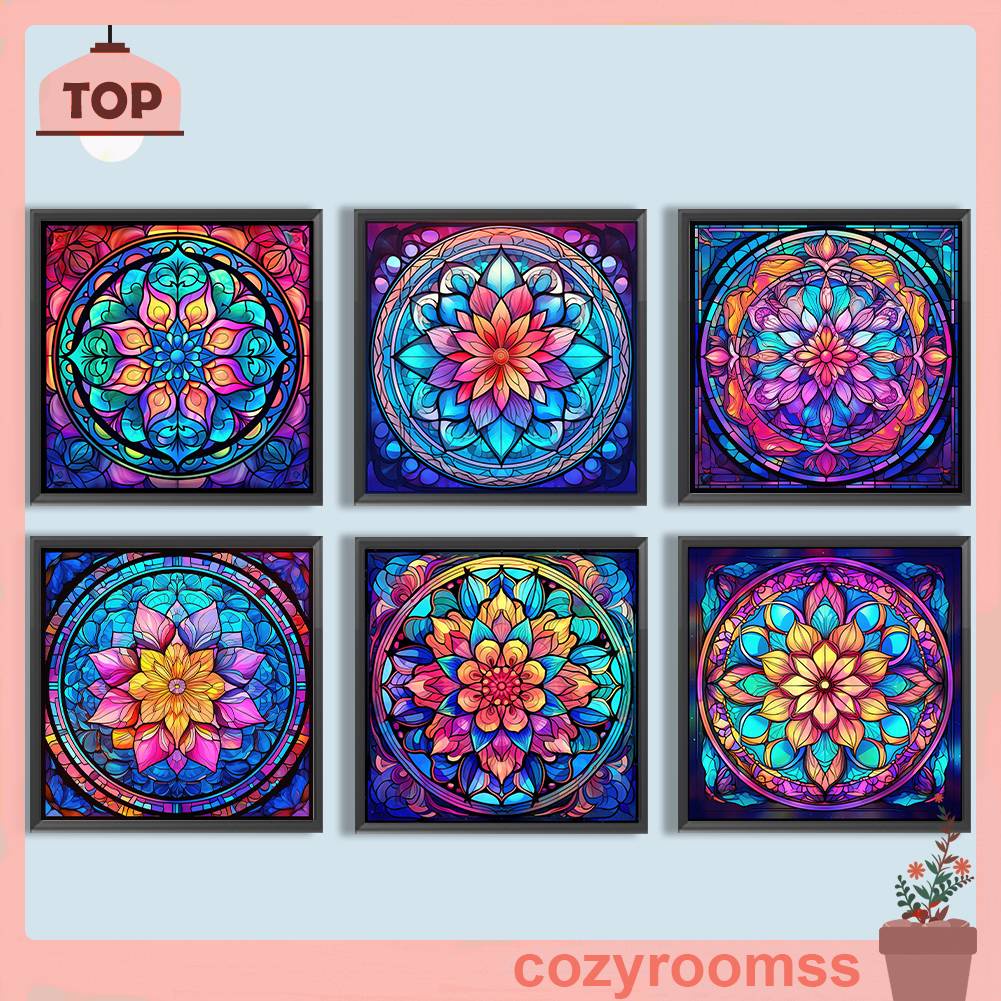 Bộ Tranh Đính Đá 5D Họa Tiết Hoa Văn Mandala Độc Đáo DIY Dùng Trang Trí Nhà Cửa