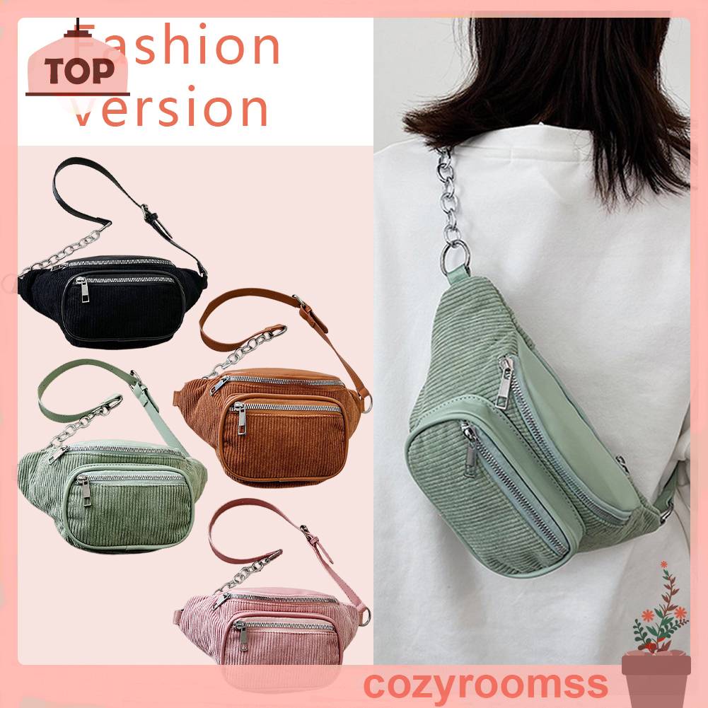Túi Đeo Hông Bằng Vải Nhung Có Thể Điều Chỉnh Thời Trang Công Sở