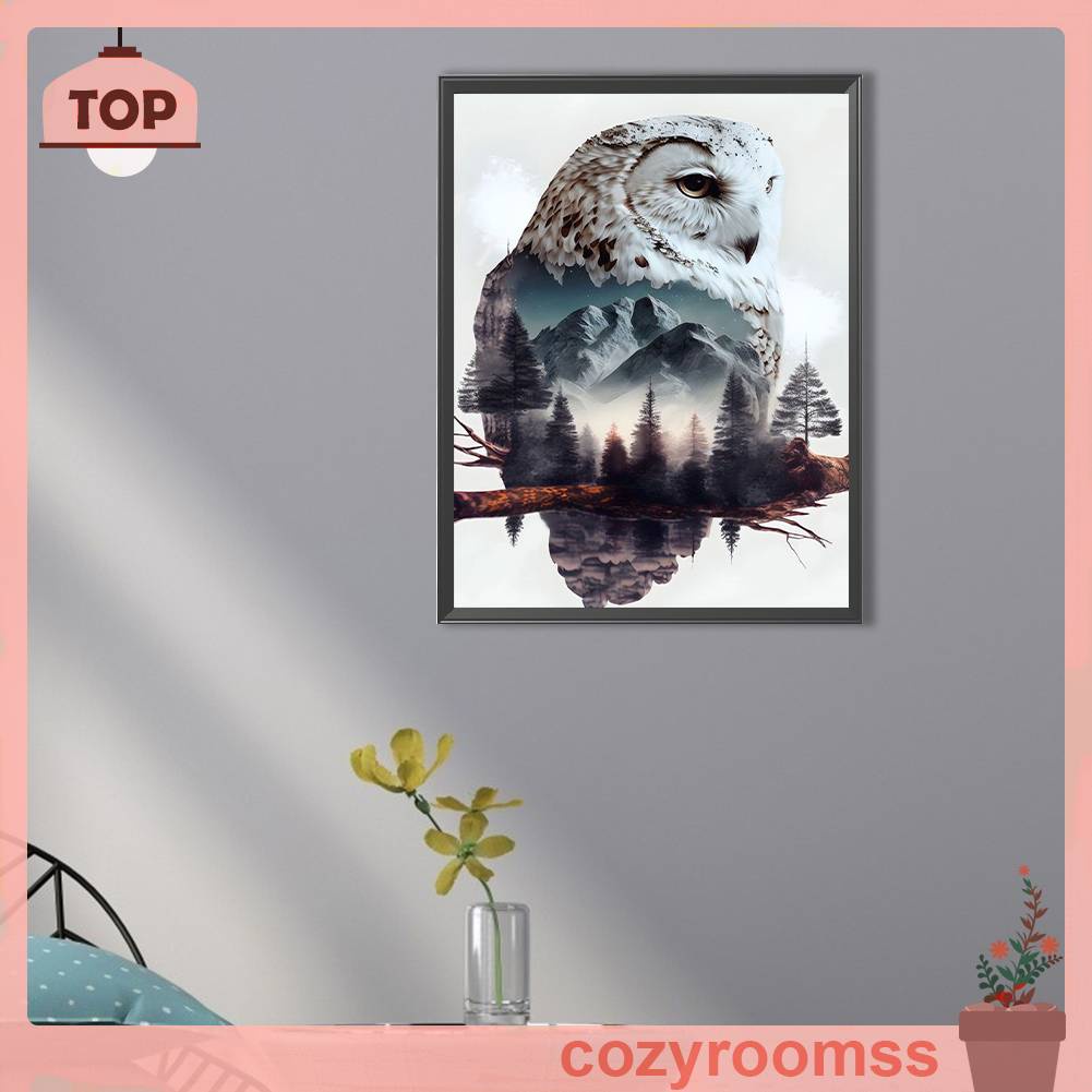 Tranh Đính Đá Kim Cương Toàn Bộ 5D DIY Hình Vẽ Con Cú