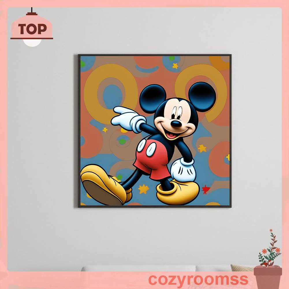 Bộ Tranh Đính Đá 5D Họa Tiết Hoạt Hình Mickey Minnie Độc Đáo DIY Dùng Trang Trí