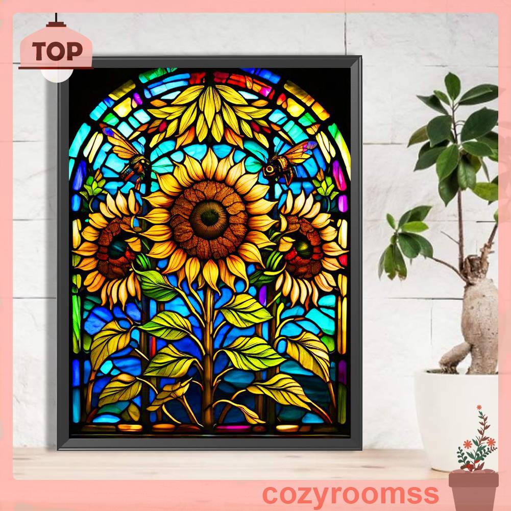 Tranh Đính Đá Kim Cương Toàn Bộ 5D DIY Hình Vẽ Hoa Hướng Dương