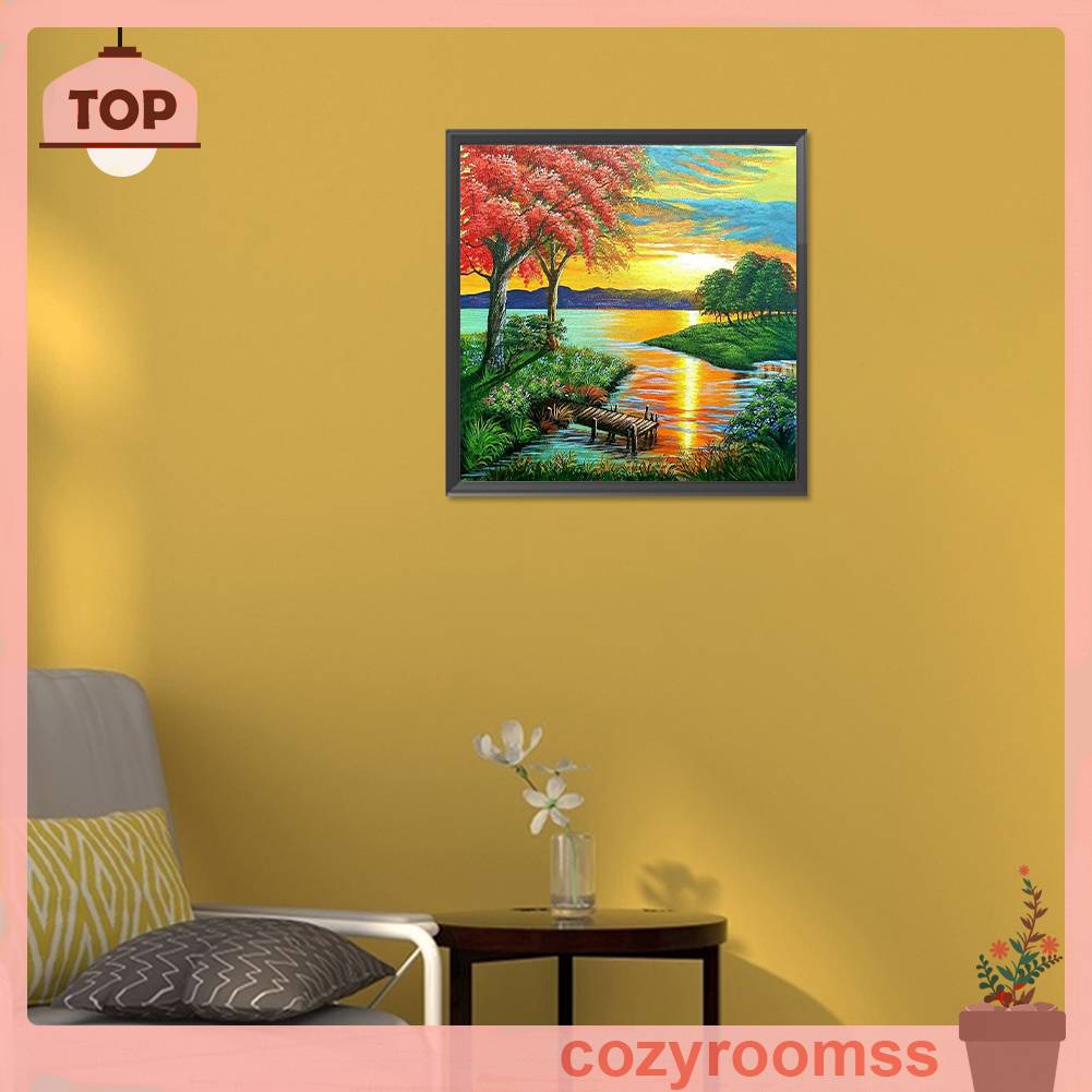 Tranh Đính Đá Kim Cương Toàn Bộ 5D DIY Hình Vẽ Phong Cảnh Trang Trí Nhà Cửa