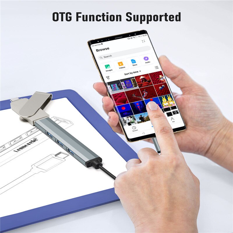 Bộ Chia 4 Cổng USB 3.0 5Gbps 4 Cổng USB 3.0 2.0 Tốc Độ Cao Cho Máy Tính