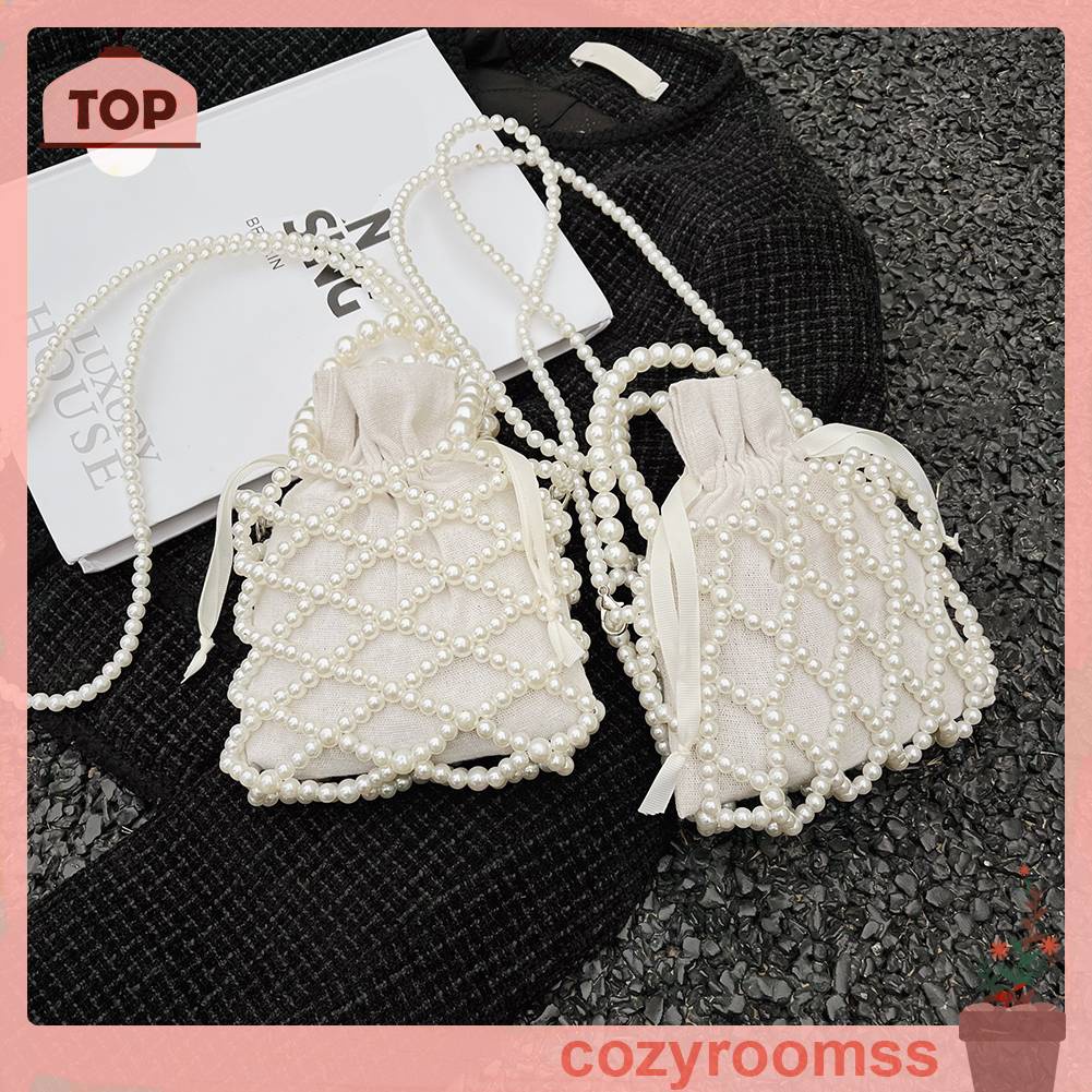 Túi Đeo Chéo Đính Ngọc Trai Thời Trang Thanh Lịch Cho Nữ Ví