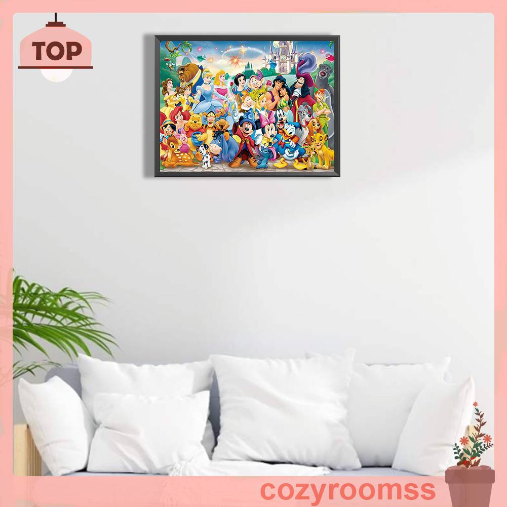 Bộ Tranh Đính Đá 5D Họa Tiết Hoạt Hình Độc Đáo DIY Dùng Trang Trí Nhà Cửa