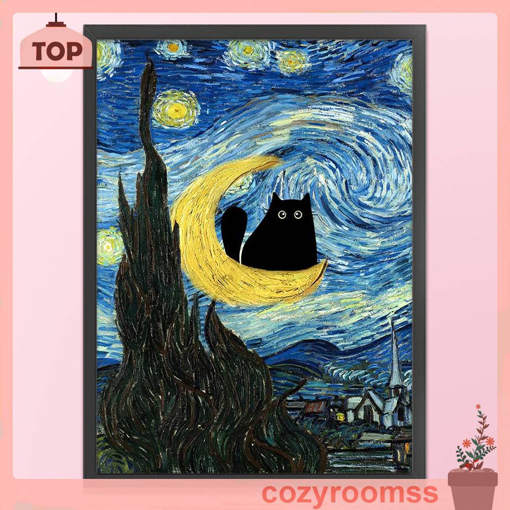 Toàn Bộ Bộ Tranh Thêu Chữ Thập 11CT Hình Mèo Bằng cotton Thân Thiện Với Môi Trường