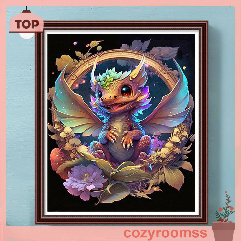 Tranh Đính Đá Kim Cương Toàn Bộ 5D DIY Hình Vẽ Rồng Trang Trí Nhà Cửa