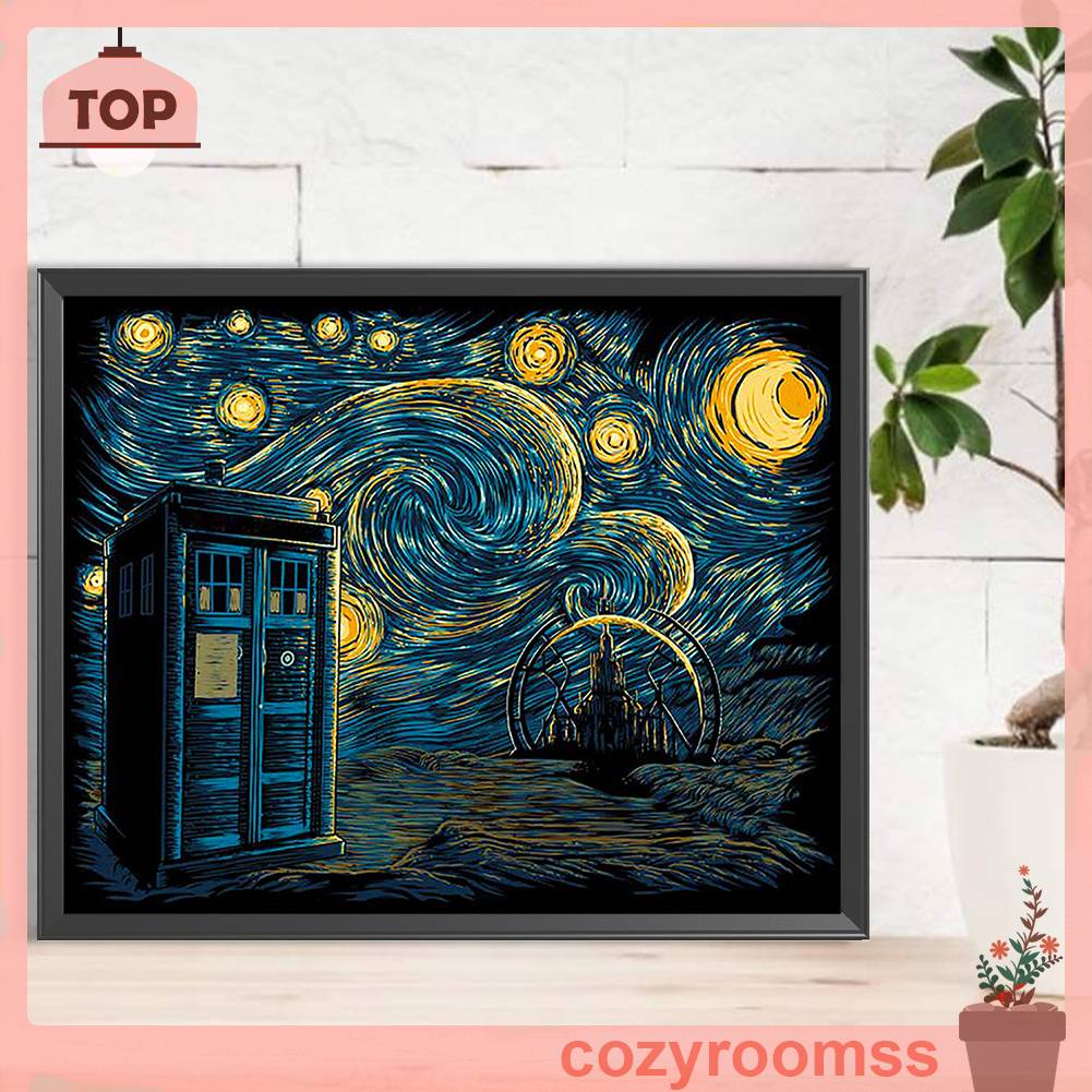 Tranh Đính Đá Kim Cương Toàn Bộ 5D DIY Hình Vẽ Bầu Trời Sao