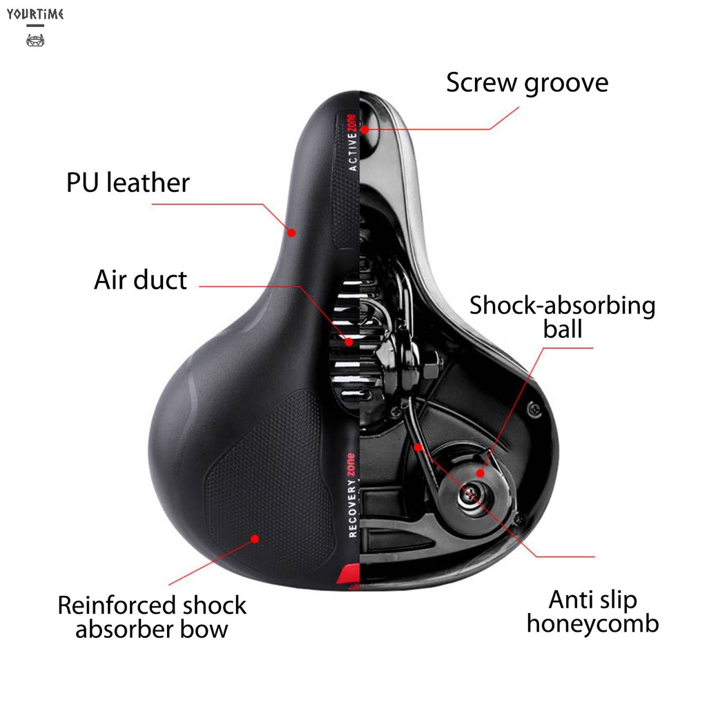 Yên Xe Đạp Leo Núi Bằng Da PU Thiết Kế Đục Lỗ Thông Dụng