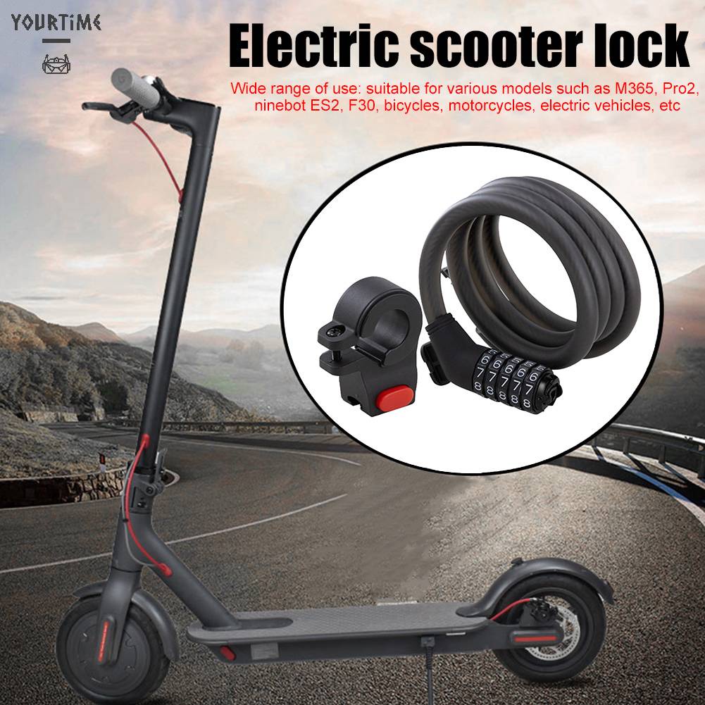 Bộ Ổ Khóa Và Dây Thép Cho Xe Scooter M365 / Pro2 / Ninebot ES2 / F30