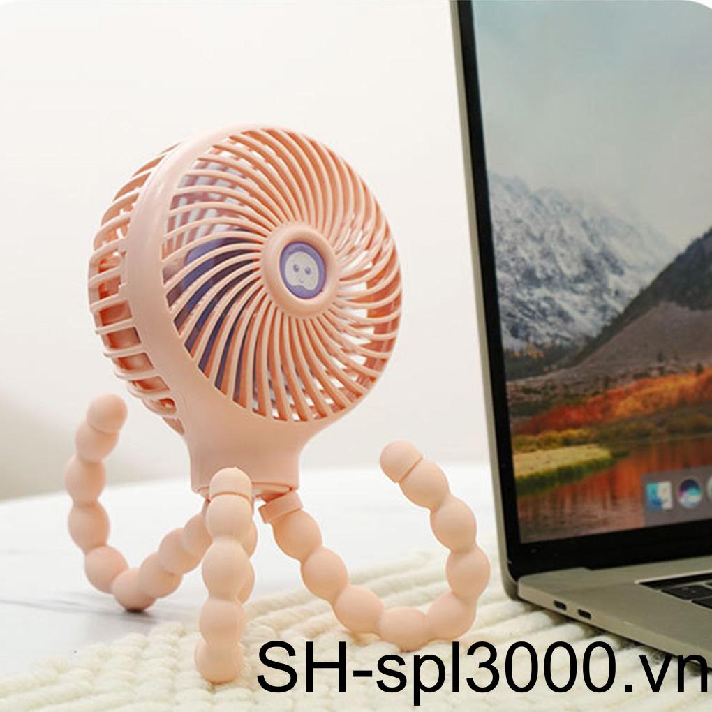 Quạt Làm Mát 3 Tốc Độ 2000mAh Có Thể Sạc Lại Bằng Cổng USB Cho Nhà / Văn Phòng