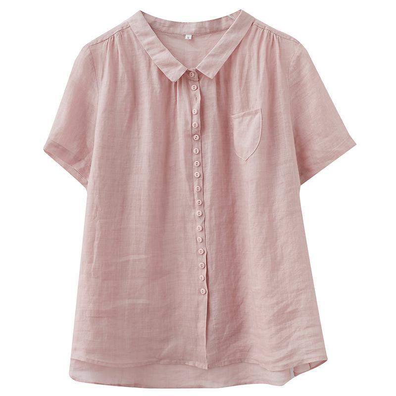Áo Sơ Mi cotton Lanh Cao Cấp Tay Lửng Dáng Rộng Phong Cách retro Mẫu Mới 2023