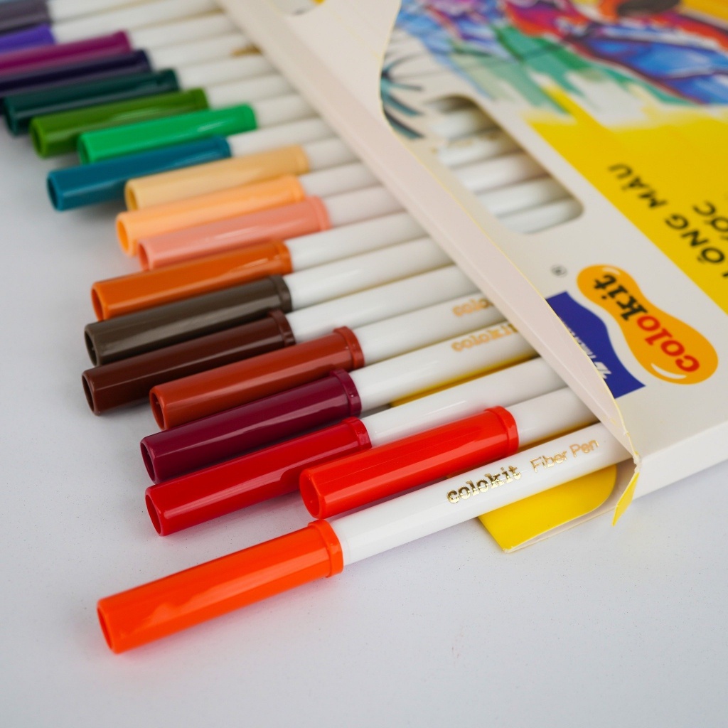 Bộ 20 màu bút lông Retro Fiber Pen Thiên Long rửa được SWM-C009 bút viết trang trí sổ tone màu Retro - màu Vintage