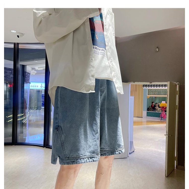 Quần Short Denim Mỏng Năm Tấc Dáng Rộng Dài Qua Gối Thời Trang Mùa Hè Cho Nữ