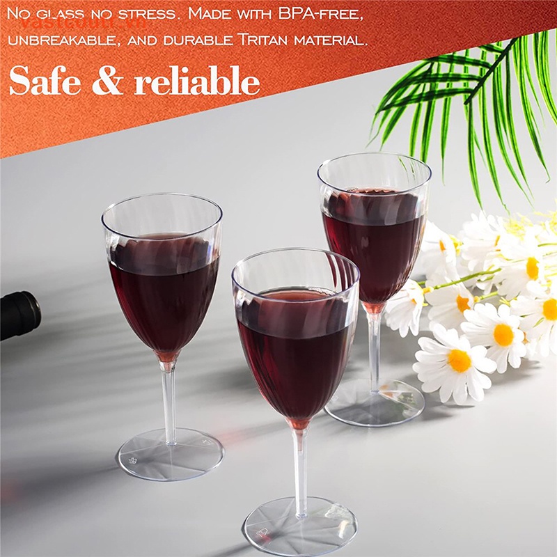 Set 8 Ly Uống Rượu Sâm Panh Bằng Nhựa Trong Suốt Dùng Một Lần