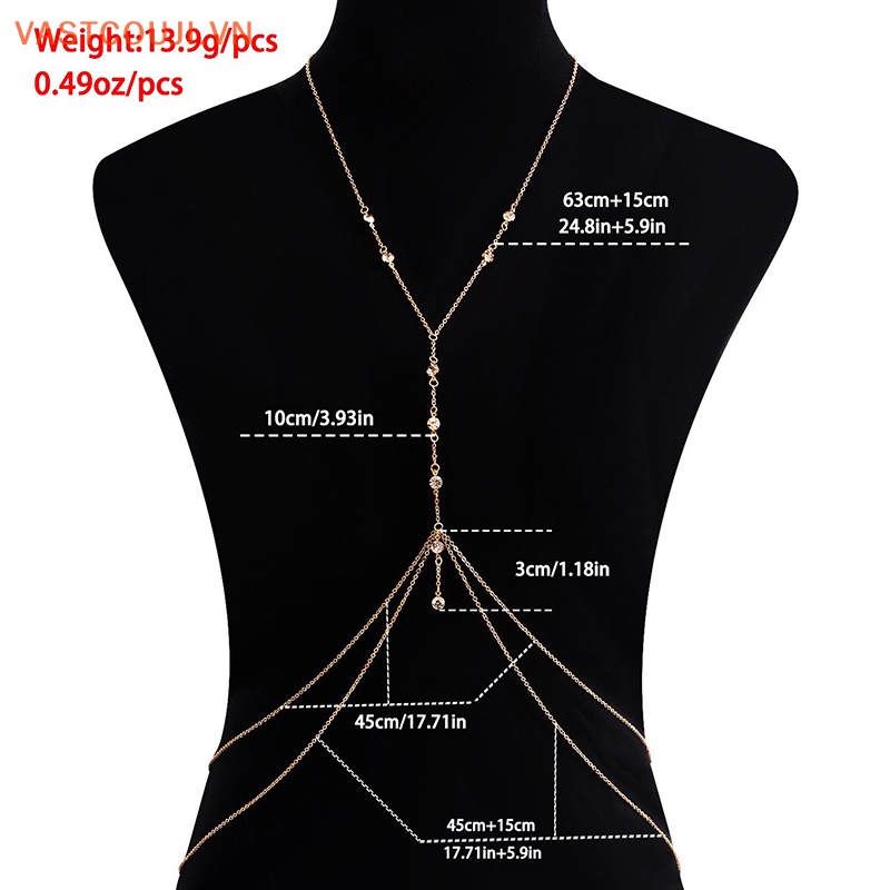 Vòng cổ Cơ Thể Chuỗi Xích Mặt Chữ Thập Quyến Rũ Cho Nữ