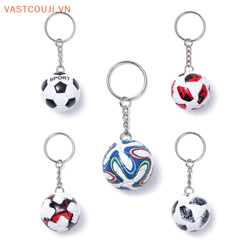 Móc Khóa Da PU Hình Quả Bóng Đá VASTJI Thời Trang