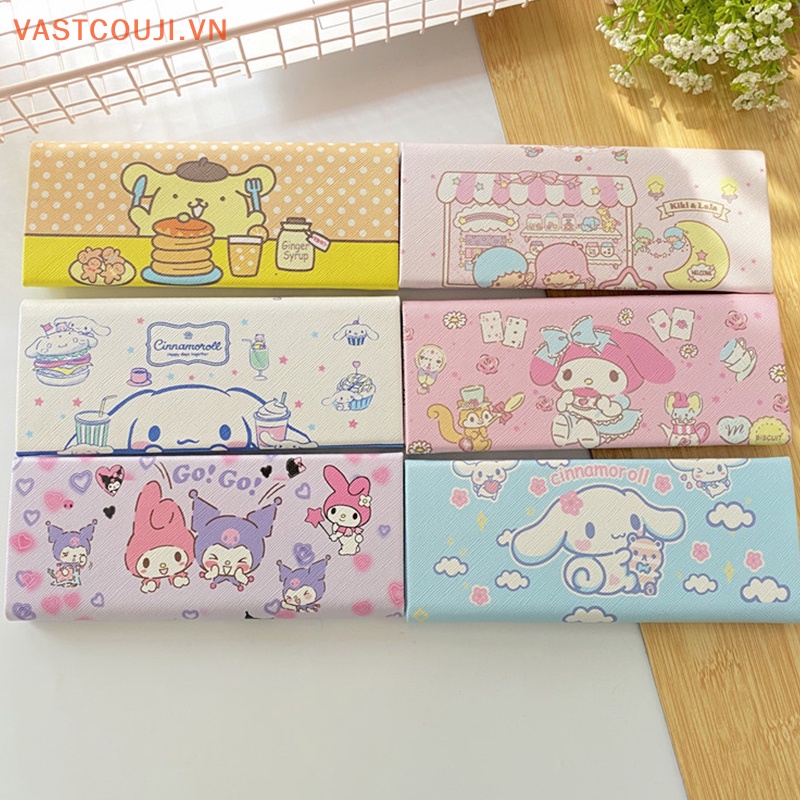 SANRIO Hộp Đựng Mắt Kính Bằng Vải Họa Tiết Hoạt Hình Melody Kuromi Cinnamoroll Dễ Thương Cho Học Sinh