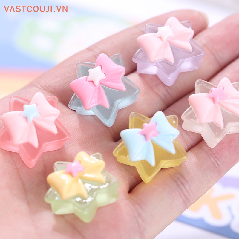 Bộ 5 Miếng Dán Trang Trí Hộp Quà Hình Chiếc Giày / Nơ Màu Dạ Quang DIY