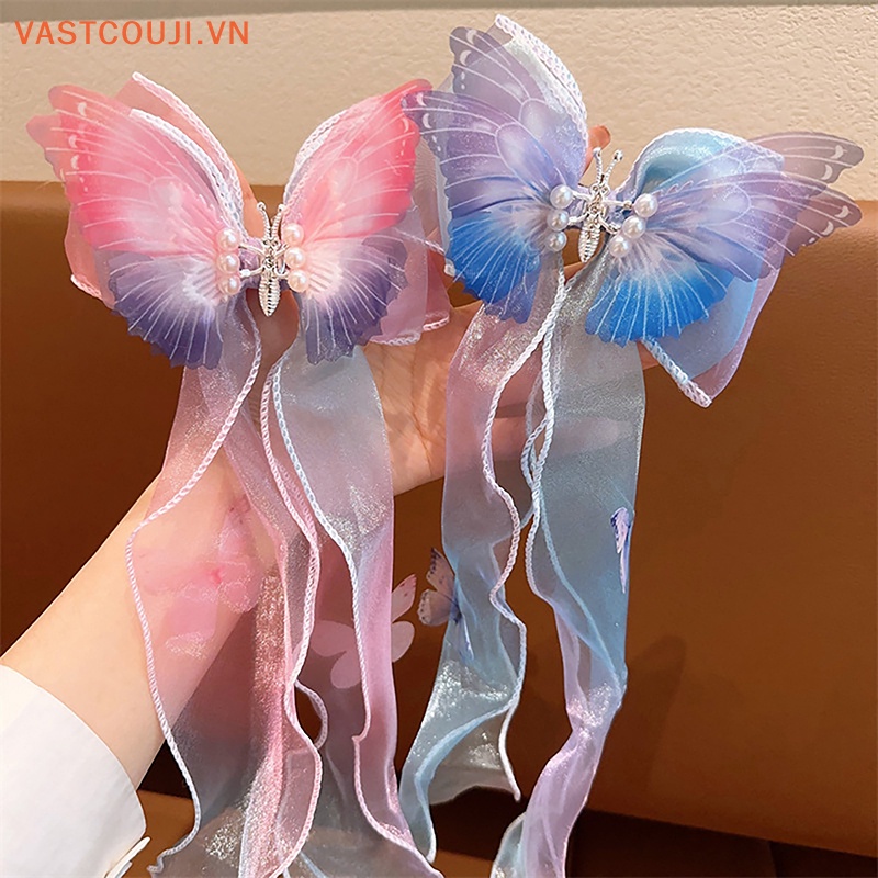 Kẹp Tóc Nơ Ruy Băng Xinh Xắn Cho Bé Gái