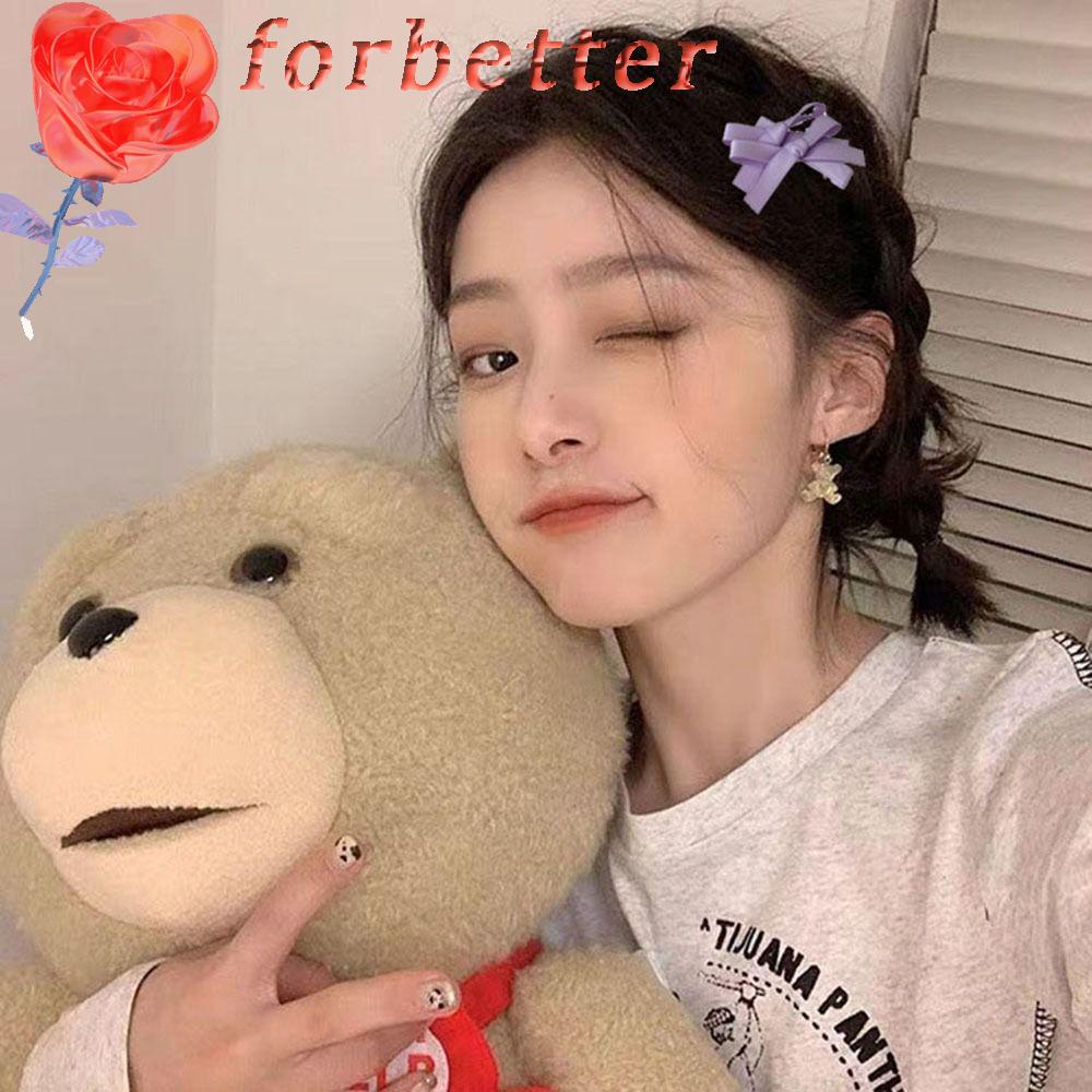 FORBETTER Kẹp Tóc Nơ Đôi Phong Cách Lolita Hàn Quốc Ngọt Ngào Cho Nữ
