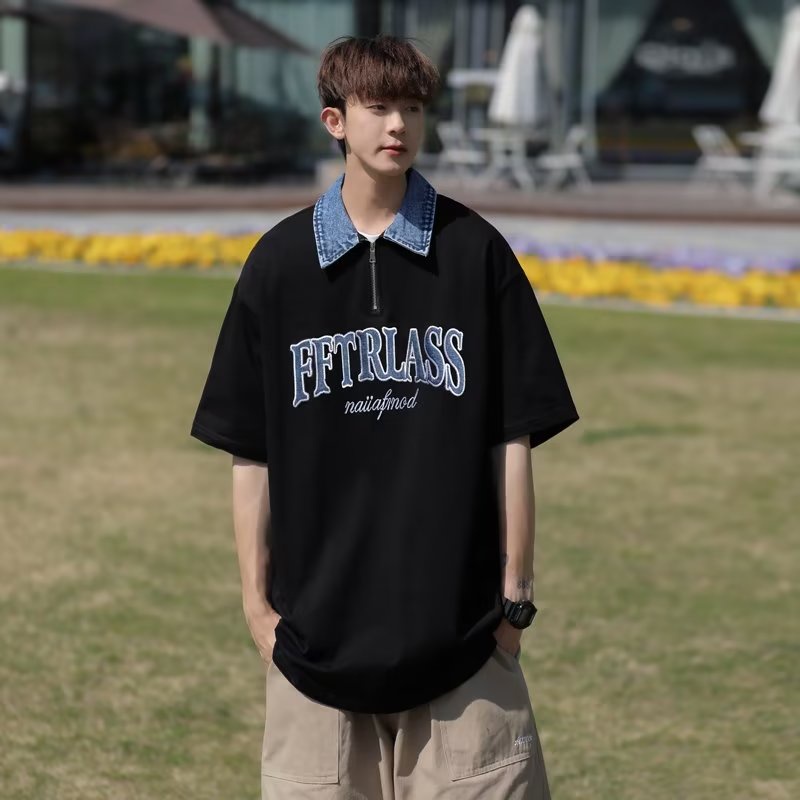 Áo Thun polo Ngắn Tay Thêu Họa Tiết Phong Cách Cổ Điển Dành Cho Cả Nam Và Nữ