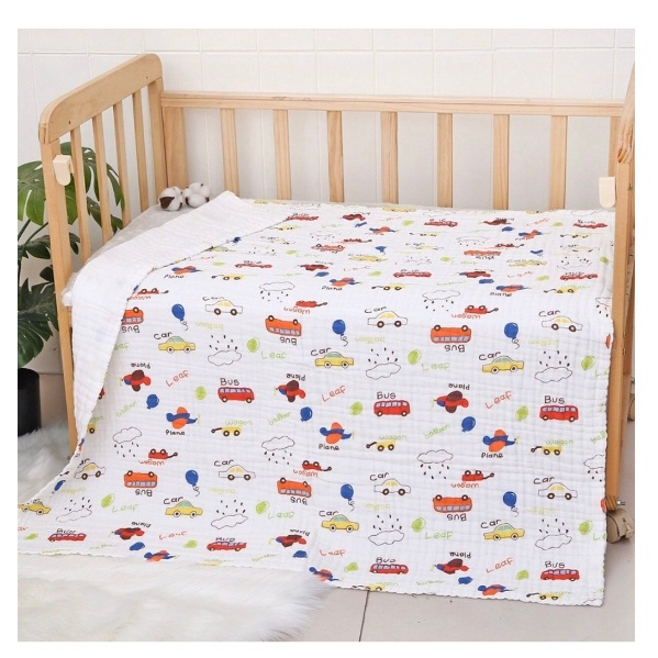 Khăn xô 6 lớp sợi tre không viền khăn tắm mềm mại cho bé sơ sinh size lớn 110 x 110 cm