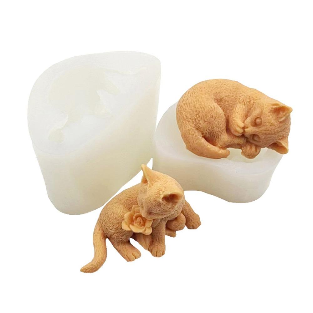 KRNY 3d, Mèo Silicone, Khuôn Hoa Hồng Để Nướng Bánh