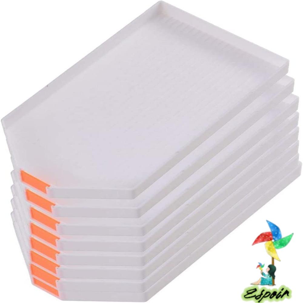 Set 10 Khay Nhựa Lớn 8.9 * 15.5cm Đựng Màu Trắng Vẽ Tranh DIY