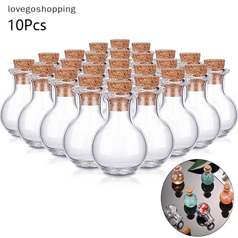 Set 10 Lọ Thủy Tinh Mini Có Nút Bần Tiện Dụng Trang Trí Đám Cưới