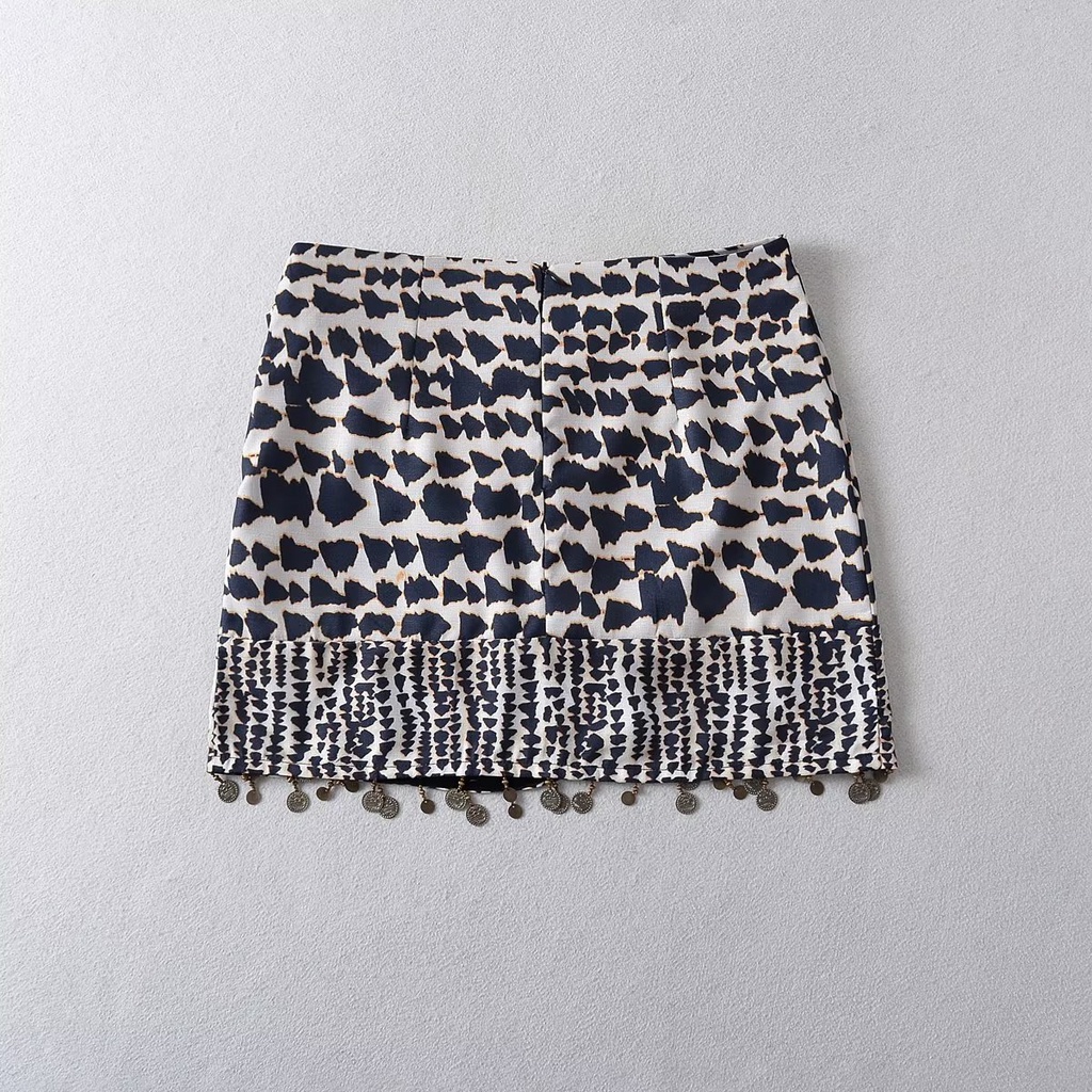 Uibey Chân Váy Dài Lưng Cao In Họa Tiết Đính Hạt Xinh Xắn 3063