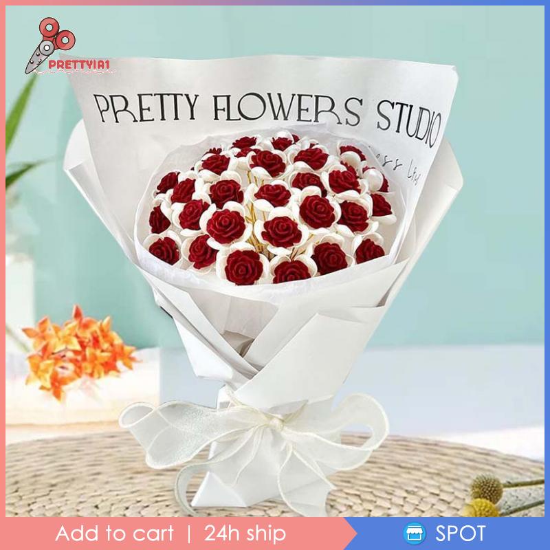 1 Bó Hoa Hồng Chất Liệu Nhựa Dùng Để Trang Trí Tiệc Cưới