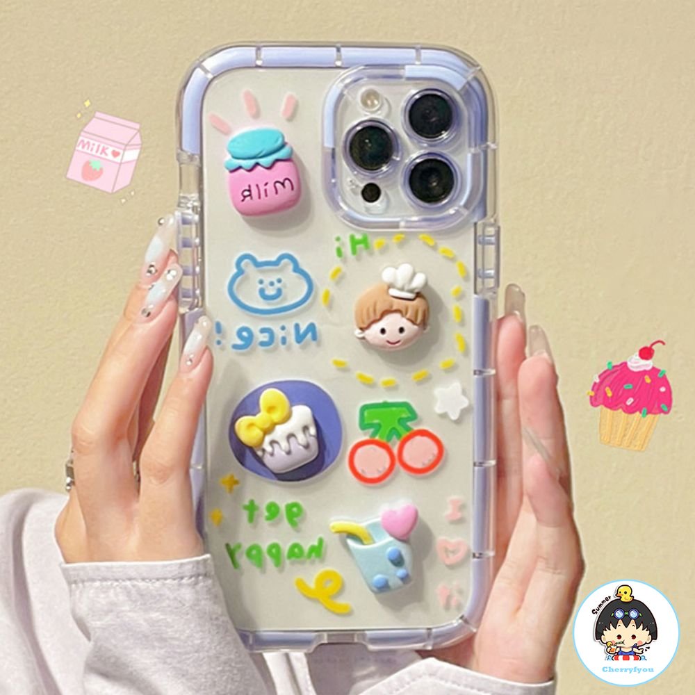 Ốp Điện Thoại TPU Mềm Chống Sốc Gắn Búp Bê Hoạt Hình 3D Dạ Quang Cho IPhone 14 11 13 12 Pro Max 8 7 Plus X