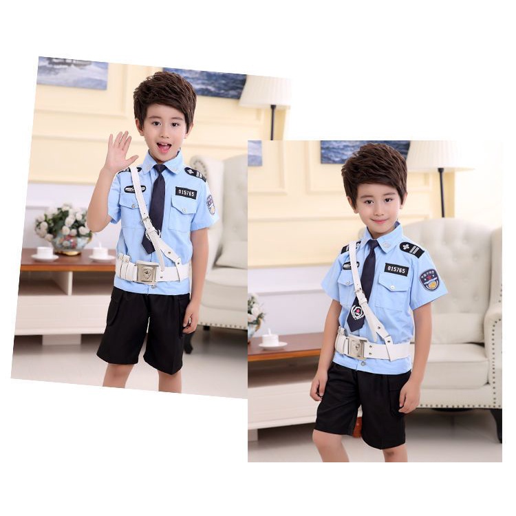 Bộ Đồng Phục Cảnh Sát Giao Thông Nhỏ Nhắn Tay Ngắn Phong Cách Thời Trang 2023 Dành Cho Bé Trai Và Bé Gái