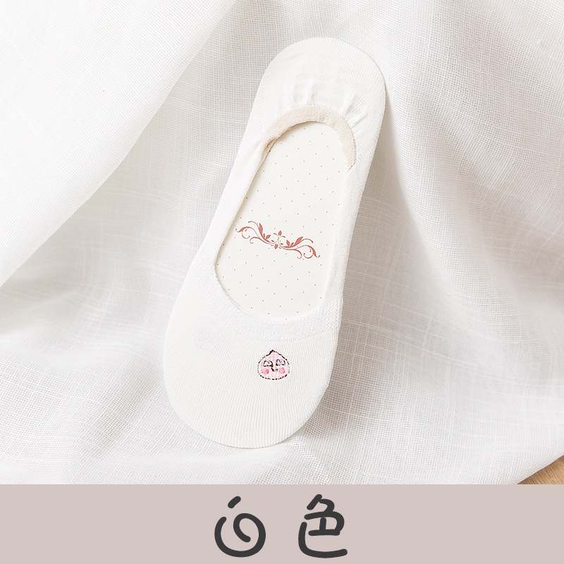 Vớ Thuyền Mỏng Mùa Hè Miệng Nông Thoáng Khí Thêu Hình Động Vật Hoạt Hình Nhật Bản Dễ Thương Cho Nữ