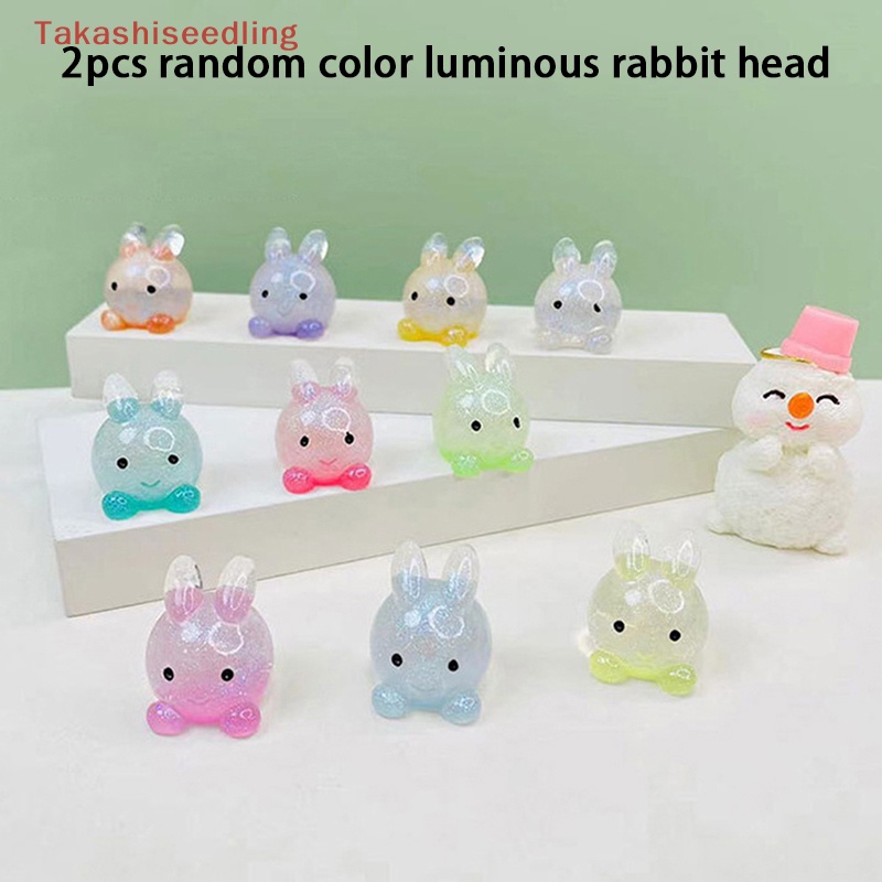 Set 2 Đồ trang trí Chú Thỏ Dạ Quang Dễ Thương Dùng Trang Trí