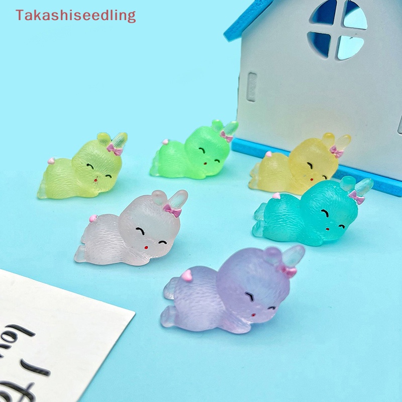 Set 5 Móc Khóa Hình Thỏ Đang Ngủ 3D Bằng Nhựa Resin Dễ Thương Diy