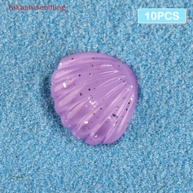 Set 10 Mô Hình Động Vật Biển / Vỏ Sò Mini Bằng Nhựa Resin Dễ Thương Dùng Trang Trí Bể Cá