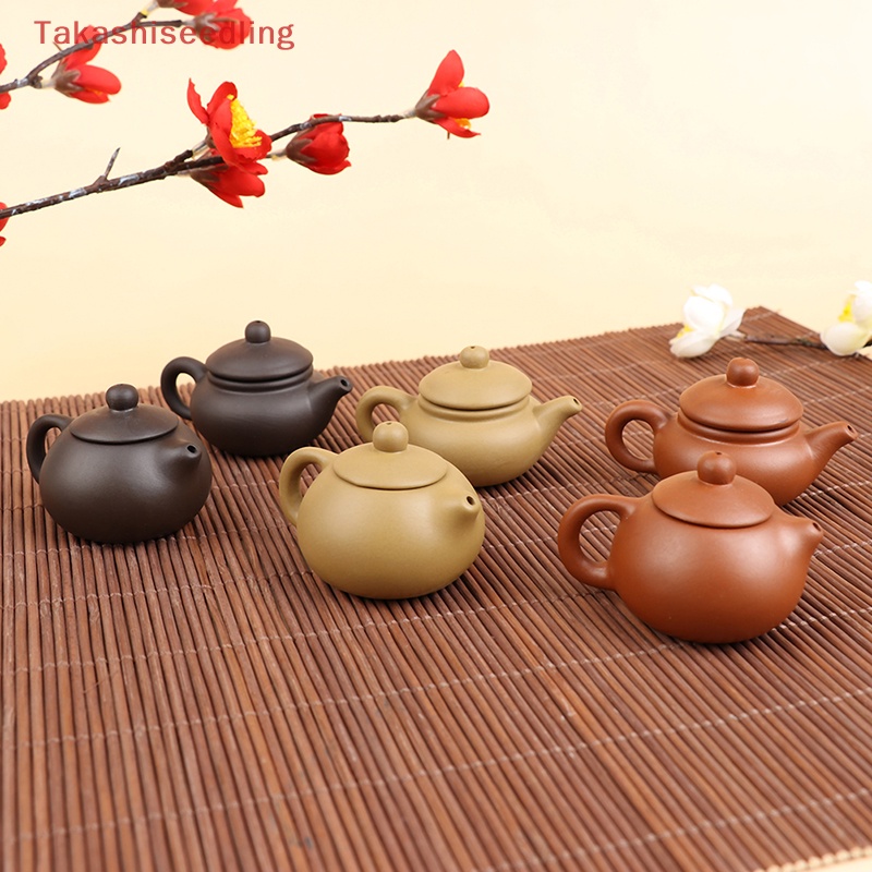 1 Ấm Trà Bỏ Túi Bằng Đất Sét Hình Thú Cưng Màu Tím Dùng Trang Trí