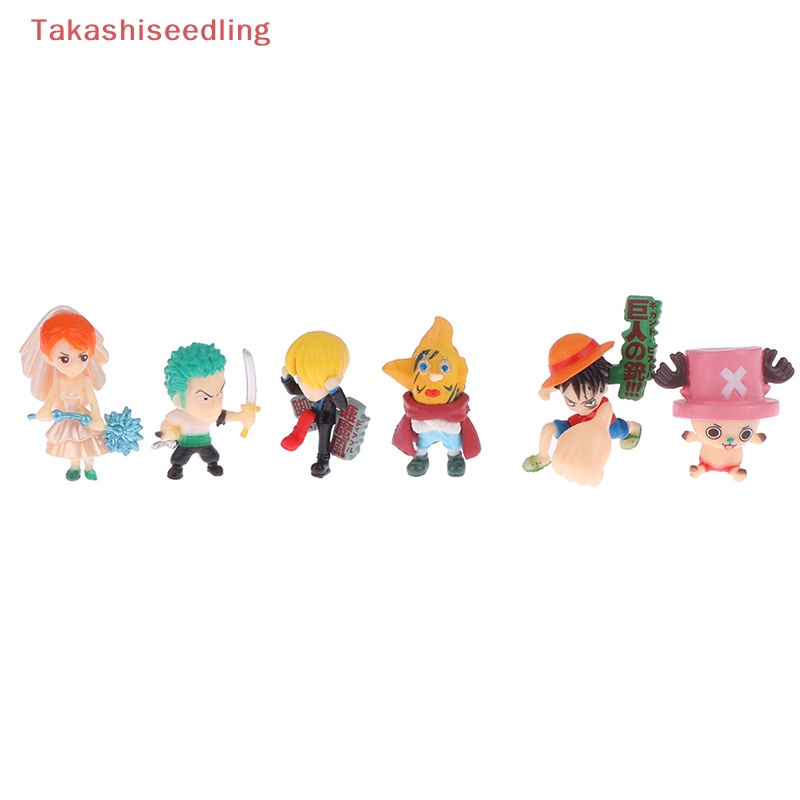 Bộ 6 Đồ trang trí Nhân Vật Anime One Piece Dùng Trang Trí Tiểu Cảnh / Xe Hơi