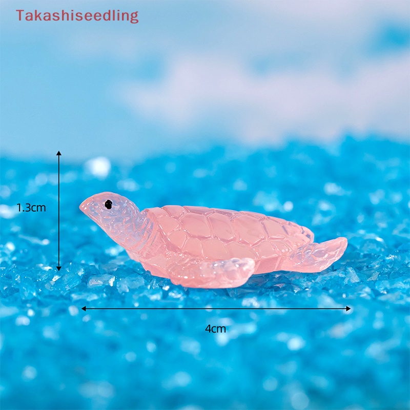 Set 2 Tượng Rùa Mini Dạ Quang Bằng Nhựa Resin Trang Trí Tiểu Cảnh / Xe Hơi