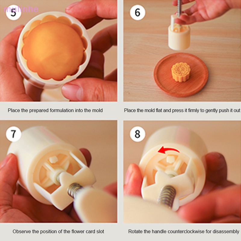 Khuôn Nhấn Làm Bánh Trung Thu Thủ Công DIY 4 / 6 / 8